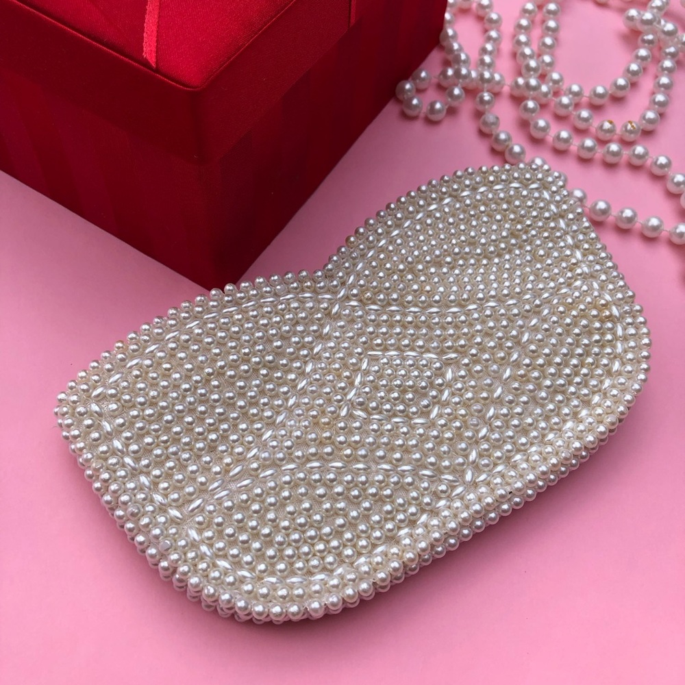 Vintage Pearl Beaded Clutch